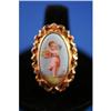 Image 1 : 1920's Hand Painted Cherub Portrait Ring in 14K#1272177