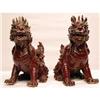 Image 1 : Pair of Red Ceramic Chinese Fu Dogs #1272264