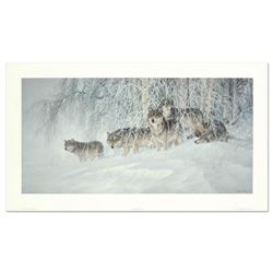 Larry Fanning (1938-2014), "Winter's Lace - Gray Wolves" Limited Edition Lithograph from an AP Editi