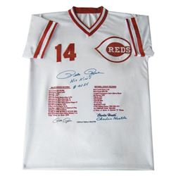  Pete Rose Stats Jersey  Autographed Baseball Jersey Featuring Pete Rose's Stats. Includes Certifica