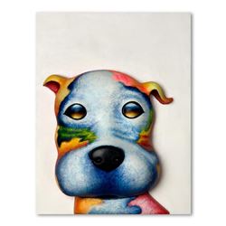 Wang, "Duke" Hand Painted Limited Edition Bas Relief Sculpture, Numbered 5/99, Hand Signed and Lette