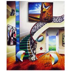 Ferjo, "Journey's Flight" Original Painting on Canvas, Hand Signed with Letter of Authenticity.