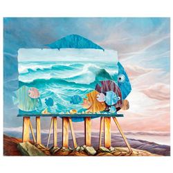 Avi Belaish, Original Acrylic Painting on Canvas (40" x 48"), Hand Signed with Letter Authenticity.