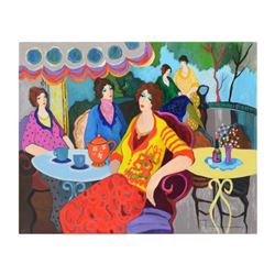 Itzchak Tarkay (1935-2012), One-of-a-Kind Acrylic Over Paint on Canvas, Hand Signed with Letter of A