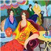 Image 2 : Itzchak Tarkay (1935-2012), One-of-a-Kind Acrylic Over Paint on Canvas, Hand Signed with Letter of A