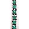 Image 2 : SILVER NATURAL EMERALDS(4.1CT) (9.95GM, 7.5")  BRACELET