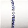 Image 2 : SILVER NATURAL TANZANITE(3.9CT) (8.8GM, 7.5")  BRACELET