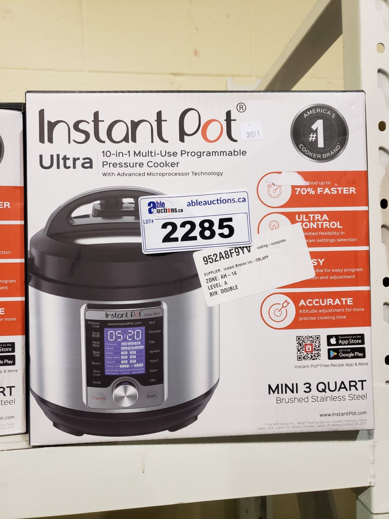 Sold at Auction: Instant Pot 3 Quart Pressure Cooker