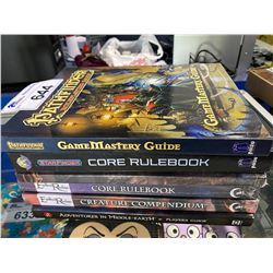 6 NEW ROLE PLAYING GAME BOOKS (PATHFINDER, STARFINDER, ENDLESS REALMS, & MORE)