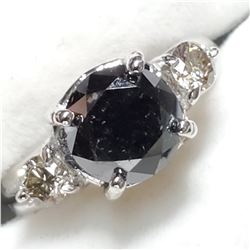 10K BLACK DIAMOND (2.4CT) & DIAMOND(0.39CT) RING