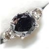 Image 1 : 10K BLACK DIAMOND (2.4CT) & DIAMOND(0.39CT) RING