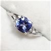 Image 2 : 14K TANZANITE (0.8CT) & DIAMOND (0.06CT) RING