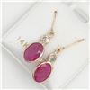 Image 2 : 14K BURMESE RUBY (1.65CT) & DIAMOND (0.2CT) EARRINGS