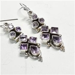 SILVER AMETHYST EARRINGS
