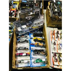 BOX OF ASSORTED NEW IN PACKAGING TOY CARS (HOTWHEELS, GREENLIGHT)