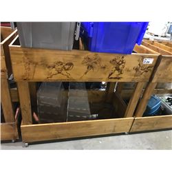 WOODEN ROLLING BIN WITH DIVIDERS
