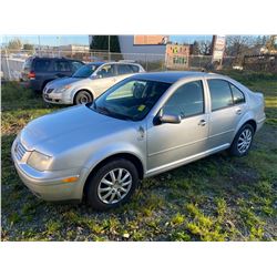 2002 VOLKSWAGEN JETTA, GREY, 4DRSD, GAS, MANUAL, VIN#3VWSK69M52M188796, 317,368KMS,