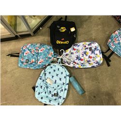 4 NEW WITH TAGS BACKPACKS: POKEMON, CUPHEAD, LILO & STITCH