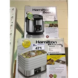 2 HAMILTON BEACH PRODUCTS: DEHYDRATOR & RICE RINSER/STEAM BASKET