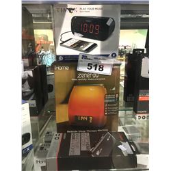 3 ELECTRONIC PRODUCTS SUCH AS: IHOME ZENERGY BLUETOOTH BEDSIDE SLEEP THERAPY MACHINE, TIMEX DUAL