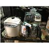 Image 1 : ASSORTED APPLIANCES: SUNBEAM BREAD MAKER, KETTLES, HAMILTON BEACH FLEX BREW COFFEE MACHINE