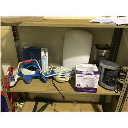 ASSORTED APPLIANCES & ESPRESSO PLATES: RIVAL SLOW COOKER, HUMIDIFIER, BLENDER, COFFEE MAKER, & MORE