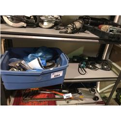 BIN OF ASSORTED RINGS, GAUGES+MORE, & 2 DRILLS