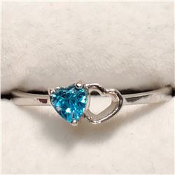 SILVER BLUE CZ RING