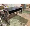 Image 2 : HALL TABLE WITH 2 DRAWERS, BLACK AND CHROME