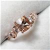 Image 2 : 10K  NATURAL MORGANITE (1CT) & DIAMOND(0.2CT) RING