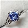 Image 2 : 10K TANZANITE (0.95CT) & DIAMOND (0.05CT) RING