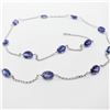 Image 2 : 14K TANZANITE 18" (14.6CT) NECKLACE