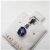 Image 1 : 14K CEYLON SAPPHIRE (1.3CT) & DIAMOND (0.1CT) PENDANT