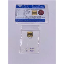 NATURAL DIAMOND, RED, 1.3MM, CLARITY SI3, CUT BRILLIANT, NO TREATMENT