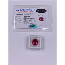 RUBY 15.10CT, 14.60 X 12.60 X 8MM, OVAL SHAPE, CUT EXCELLENT, ORIGIN BURMA, TREATMENT BERYLLIUM