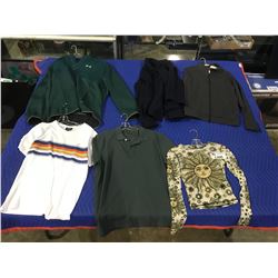 7 ARTICLES OF CLOTHING SIZES: XS, M, 2XL BRANDS; TOM FORD, APC, UNDER ARMOUR, REIGNING CHAMPS