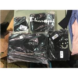 ASSORTED NEW WITH TAGS HOODIE, SHIRT, PANTS: NIKE, CONVERSE, O'NEIL, CHAMPION