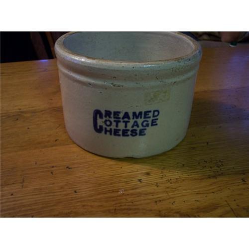 Antique Stoneware Cottage Cheese Crock 1318989