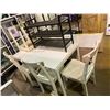 Image 1 : WHITE DINING TABLE WITH 4 CHAIRS AND 3 TIER MESH SHELF UNIT