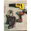 Image 1 : DEWALT ELECTRIC RECIPROCATING SAW, MILWAUKEE 18V IMPACT GUN, AND CAMBRE 18V CRIMPING TOOL