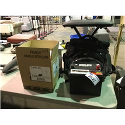 EVERSTART CAR BATTERY, ROOTS BAG, PIANO STOOL AND MORE