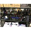 Image 1 : SHELF LOT OF ASSORTED DYSON VACUUMS AND VACUUM ATTACHMENTS