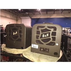 2 VINTAGE B&H SPEAKERS WITH COVERS