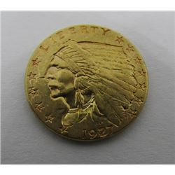 1927 GOLD 2 1/2 DOLLAR INDIAN COIN