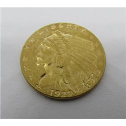 1929 GOLD 2 1/2 DOLLAR INDIAN COIN