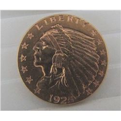 1925 D US GOLD 2 1/2 DOLLAR INDIAN COIN.