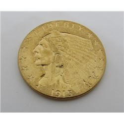 1915 INDIAN 2 1/2 DOLLAR GOLD COIN