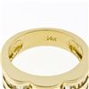 Image 8 : 14k Yellow Gold .95 ctw Baguette Cut Diamond Wavy Grooved Dual Row Band Ring