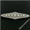 Image 3 : Art Deco Platinum 6.00 ctw Old European and Mine Cut Diamond Filigree Brooch