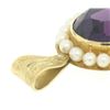 Image 4 : Vintage 14kt Yellow Gold Oval Amethyst and Pearl Halo Pendant